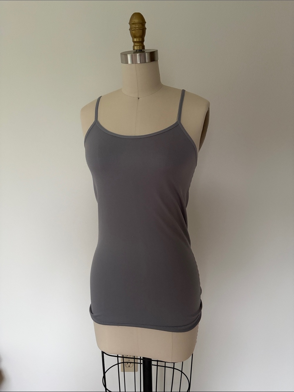 Sofra Gray Slim-Strap Camisole